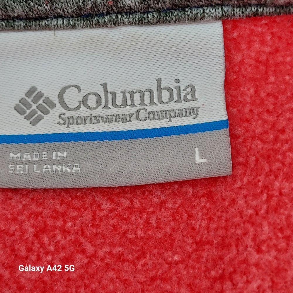 Columbia Sportswear Quarter Zip Fleece Pullover Red Heathered Gray Size L - Picture 2 of 7